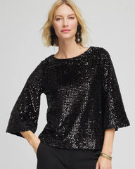 Chico's Sparkling Sequin Party Tee