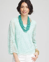 Chico's Scalloped Hem Lace Top