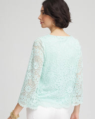 Chico's Scalloped Hem Lace Top