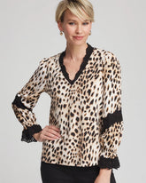 Chico's Animal Print Long-Sleeved Top