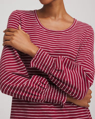 Chico's Smocked-Sleeve Cotton-Slub Tee