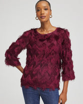 Chico's Chevron Fringe Party Top