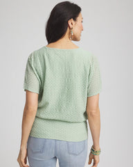 Chico's Jacquard Banded Hem Top