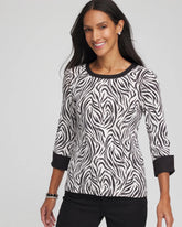 Chico's Pima Jewel Neck Contrast Tee