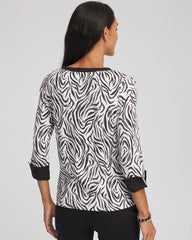 Chico's Pima Jewel Neck Contrast Tee