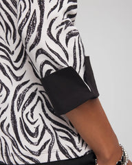 Chico's Pima Jewel Neck Contrast Tee