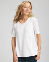 Chico's Slub Paneled Elbow Tee