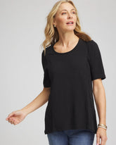 Chico's Slub Paneled Elbow Tee
