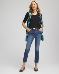 Chico's Slub Paneled Elbow Tee
