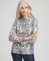 Chico's Sequin Reptile Funnel Neck tee