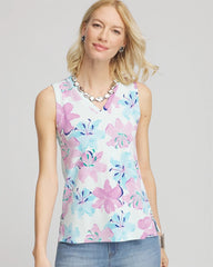Chico's Floral Sleeveless V-Neck Tank