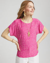 Chico's Touch of Cool™ Cheetah Ruched Banded Hem Top