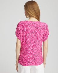 Chico's Touch of Cool™ Cheetah Ruched Banded Hem Top