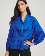 Chico's Jacquard Tie-Front Blouse