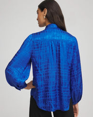Chico's Jacquard Tie-Front Blouse
