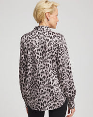 Chico's Faux Silk Snowy Animal Shirt