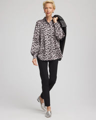 Chico's Faux Silk Snowy Animal Shirt