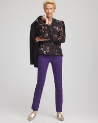 Chico's Fjord Flora Opaque Crepe Blouse