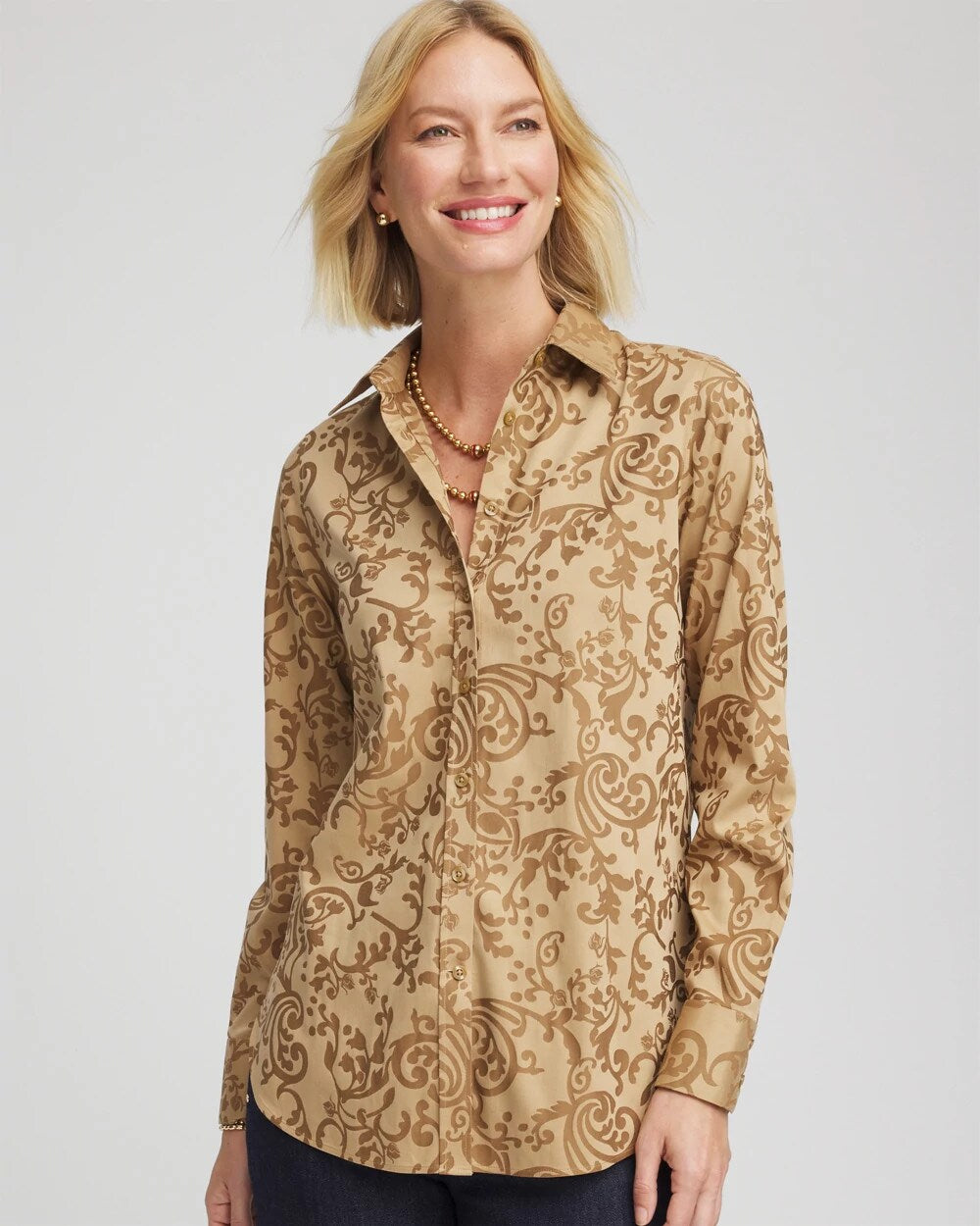 Chico's No Iron™ Jacquard Scrolls Shirt