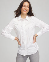 Chico's Jeweled Poplin Shirt