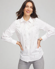 Chico's Jeweled Poplin Shirt