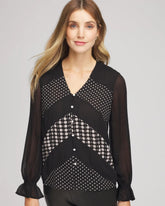 Chico's Georgette Polka Dot Blouse