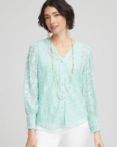 Chico's Floral Soutache V-Neck Blouse