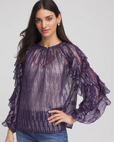 Chico's Georgette Ruffle Sleeve Blouse