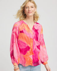 Chico's Watercolor Classic Fit Chiffon Blouse