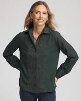 Chico's Lace Cotton Voile Shirt