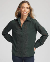Chico's Lace Cotton Voile Shirt