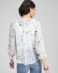 Chico's Georgette Sheer Ruffle Blouse