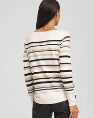 Chico's Ella Stripe Boatneck Sweater