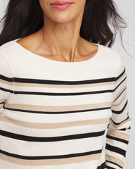 Chico's Ella Stripe Boatneck Sweater