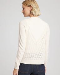 Chico's Cable Knit Fringed Sweater