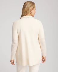 Chico's Cashmere Pearl-Trim Cardigan