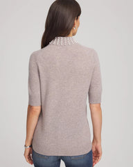 Chico's Cashmere Pearl Mockneck Sweater