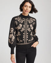 Chico's Bryne Jacquard Mockneck Pullover
