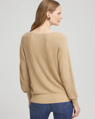 Chico's Textured Zebra Print Dolman Sleeve Sweater