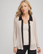 Chico's Pointelle Polo Cardigan