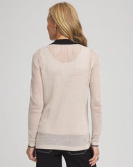 Chico's Pointelle Polo Cardigan