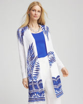 Chico's Island Motif Pointelle Long Cardigan
