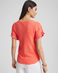 Chico's Cutout Short-Sleeved Pullover Sweater