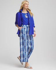 Chico's Tie-Dye Linen Cropped Pants