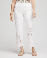 Chico's Sateen Cutout Cropped Pants