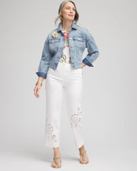 Chico's Sateen Cutout Cropped Pants