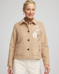 Chico's Embroidered Wool Chore Jacket