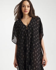 Chico's Printed Kaftan Swim Cover-Up