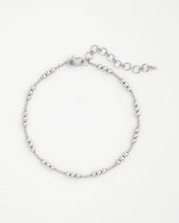 Chico's Silvertone Beaded Necklace
