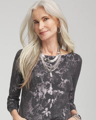 Chico's Silver Tone Pave Multistrand Necklace